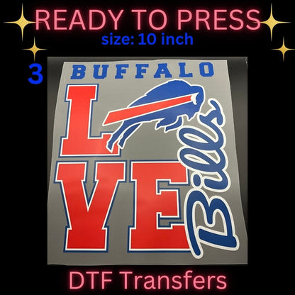 Football Inspired Ready-To-Press DTF Transfers | Game Day Sports Heat Transfers | 10 Inch Shirt Designs