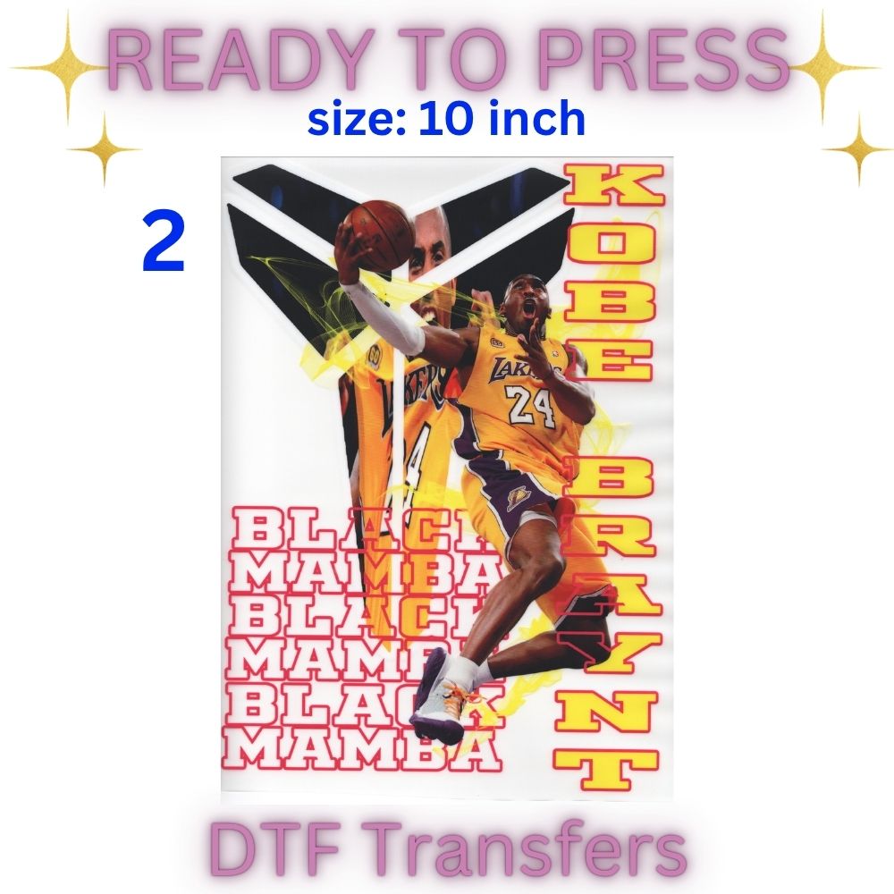Basketball Legend Inspired DTF Transfers | 10 Inch Heat Press Designs | Athlete Tribute Style Graphics