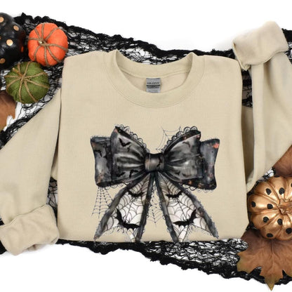 Halloween Bow Bat DTF Transfer – Ready to Press Heat Transfer for Shirts, Hoodies & Totes