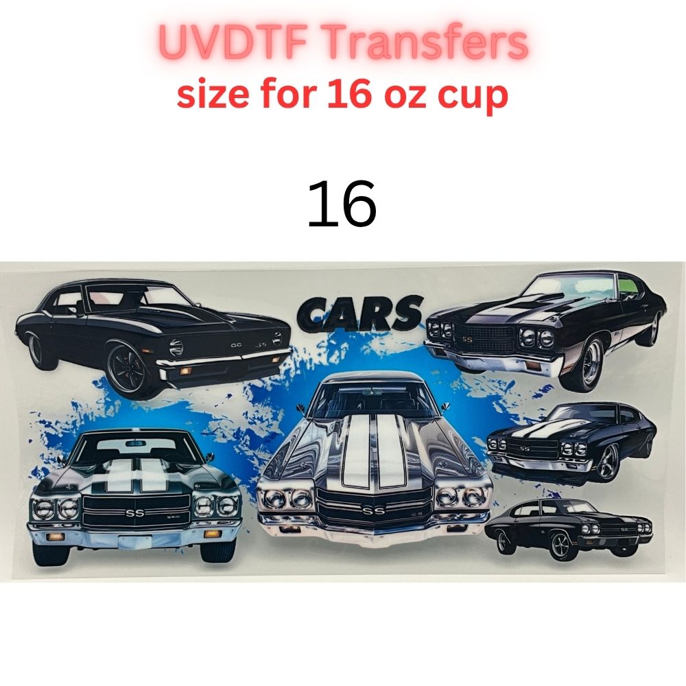 Classic & Vintage Car UV DTF Cup Transfers – 16 oz