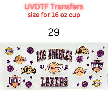 Pro Basketball City Team Inspired Wraps | UVDTF 16oz Glass Can Transfer | Pro Hoops Fan Cup Decals | Game Day Tumbler Wrap
