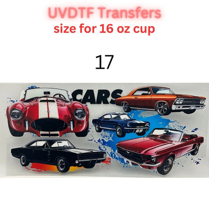 Classic & Vintage Car UV DTF Cup Transfers – 16 oz