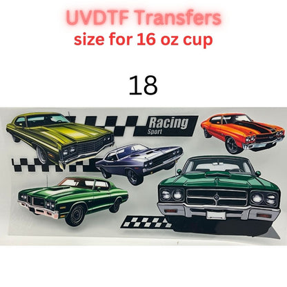 Classic & Vintage Car UV DTF Cup Transfers – 16 oz