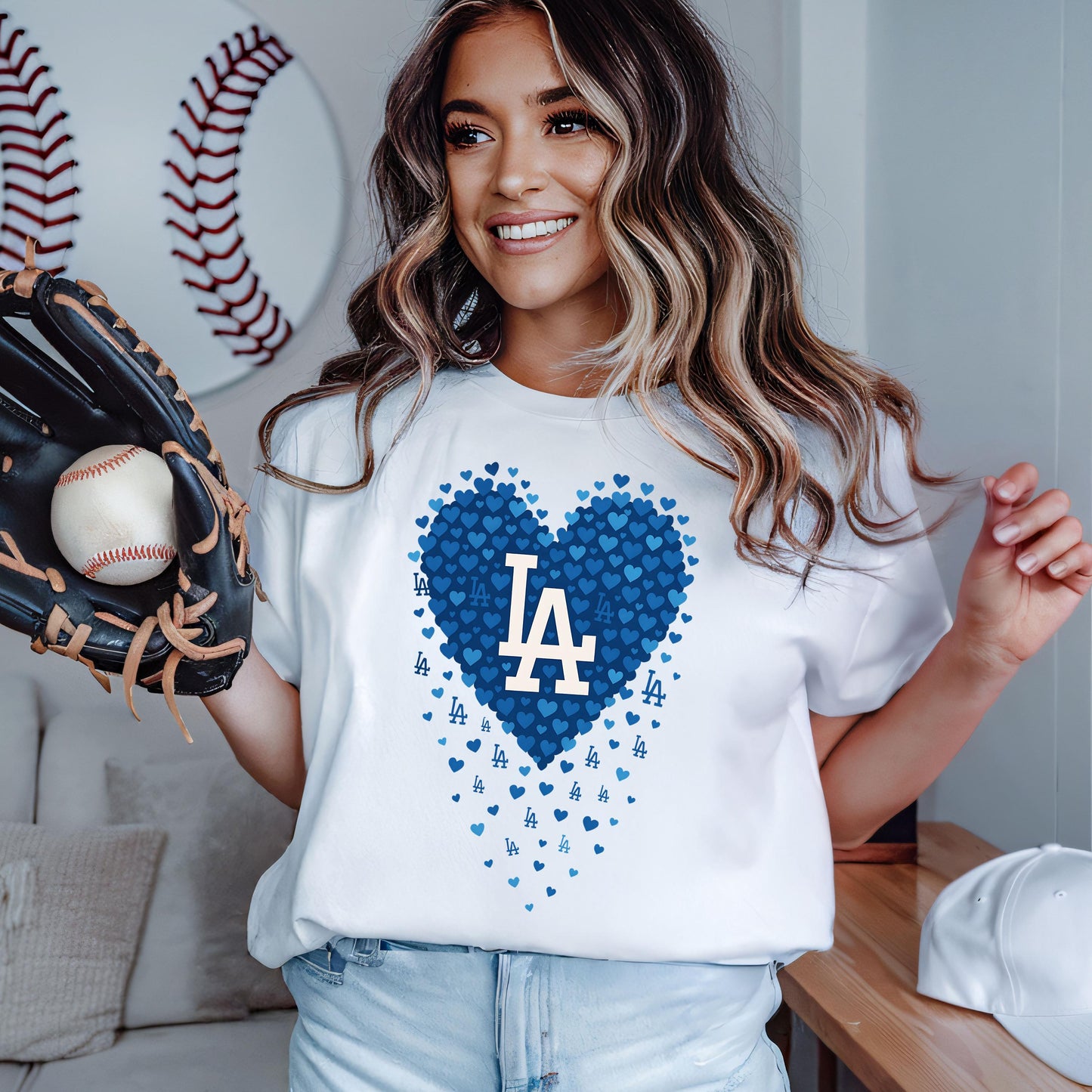 Baseball LA Walkoff Grand Slam PNG Bundle – LA Hearts Blue & White Digital Download