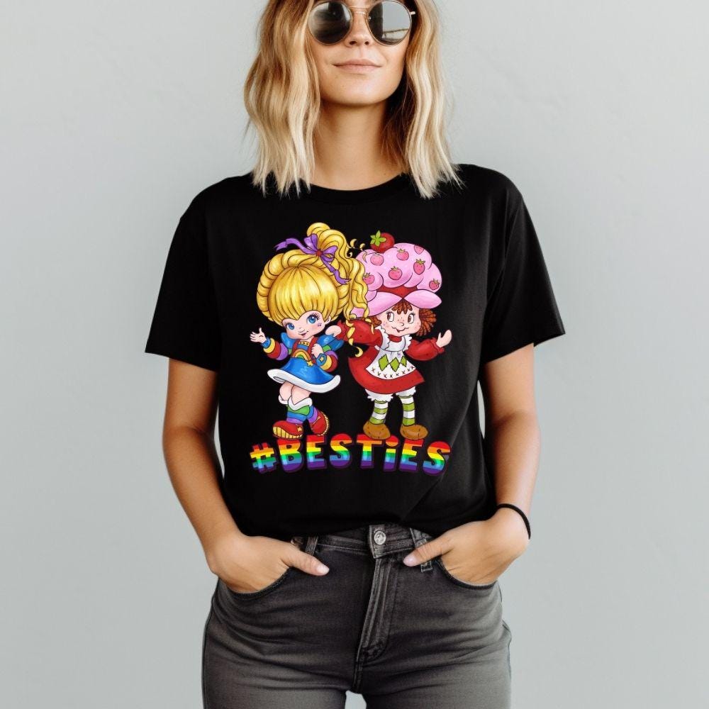 Besties Rainbow & Strawberry DTF Transfers – Ready to Press Heat Press Designs