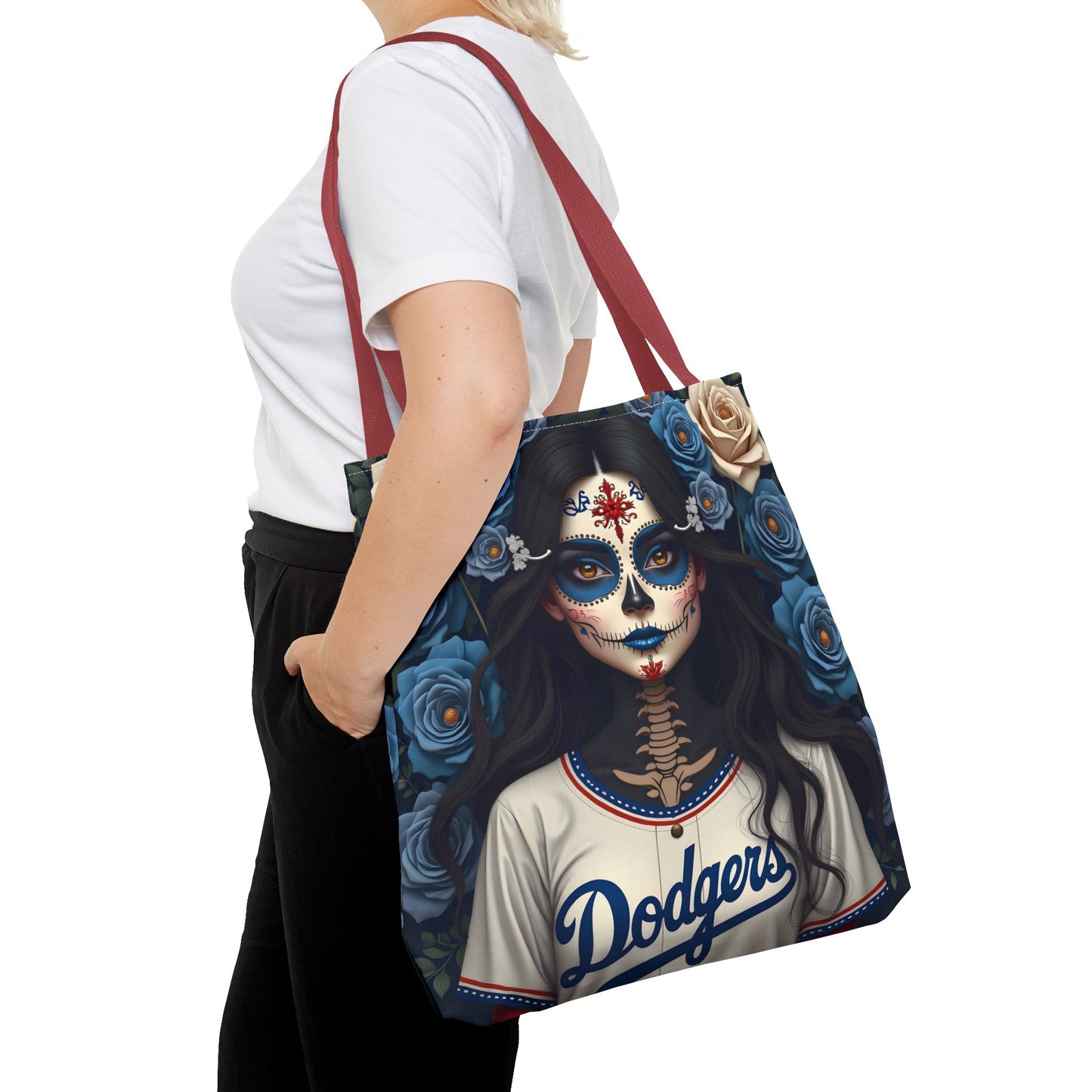 Sugar Skull Floral Tote Bag, Day of the Dead, Boho Style, Eco-Friendly Shopping, Casual Weekend Bag