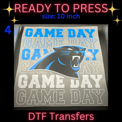 Football Inspired Ready-To-Press DTF Transfers | Game Day Sports Heat Transfers | 10 Inch Shirt Designs