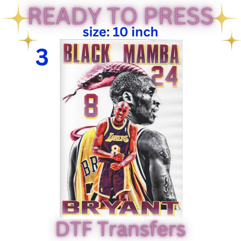 Basketball Legend Inspired DTF Transfers | 10 Inch Heat Press Designs | Athlete Tribute Style Graphics