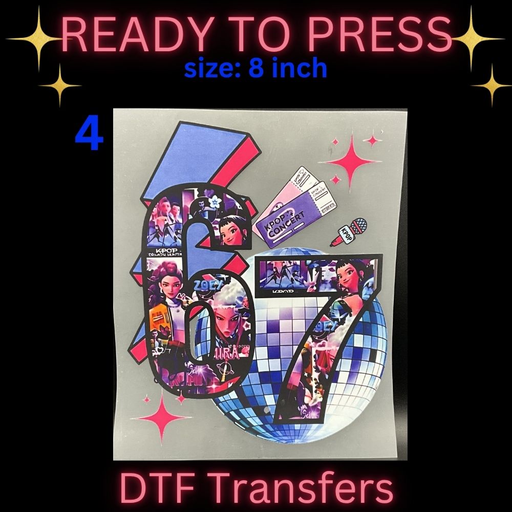 Cute Cartoon & Gamer Inspired DTF Transfers | Kids Character Style Heat Transfers | Ready To Press 8 Inch