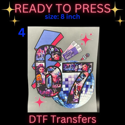 Cute Cartoon & Gamer Inspired DTF Transfers | Kids Character Style Heat Transfers | Ready To Press 8 Inch