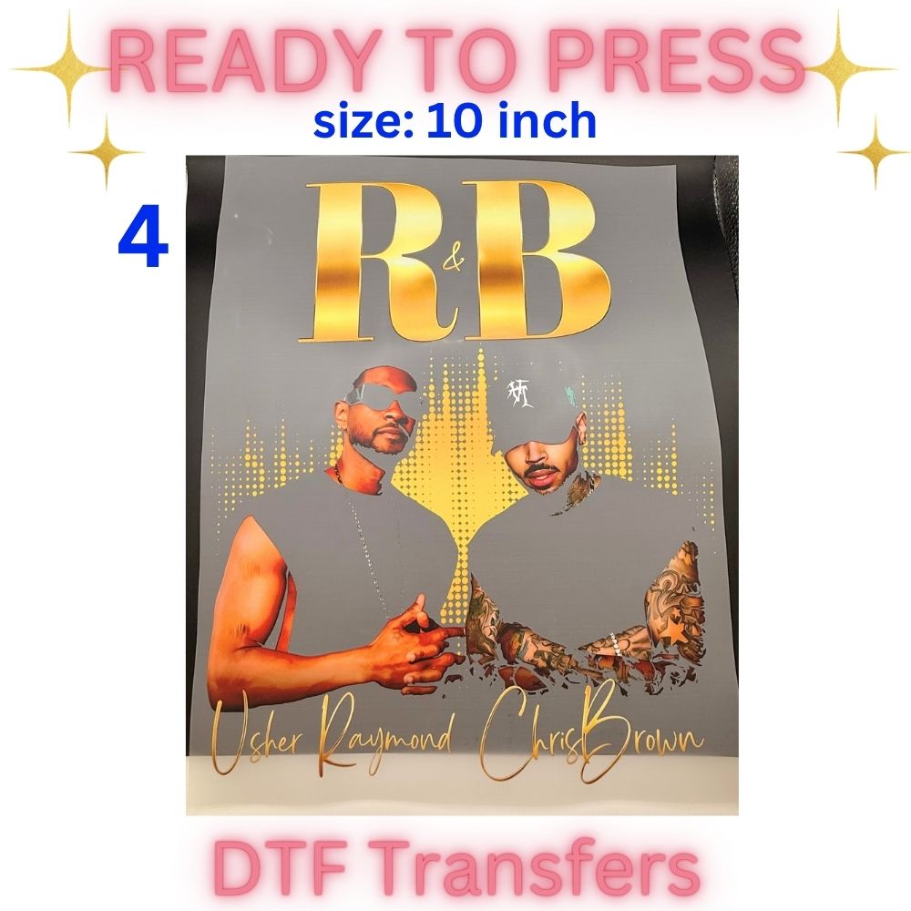 R&B Inspired DTF Transfers | Music Tour Style Ready To Press Heat Transfers | Concert Inspired Apparel Graphics