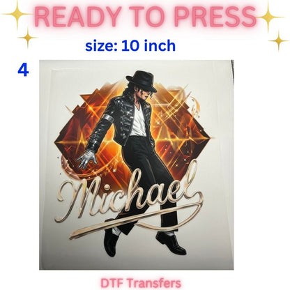 King of Pop Inspired DTF Transfer | Music Legend Tribute Heat Transfer | Ready to Press | 10 Inch Transfer | Dance Icon Design