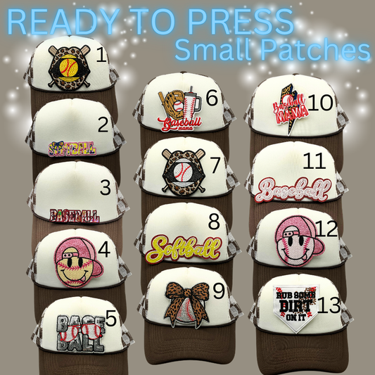 Ready to Press Hat Patches | Small Embroidered Appliqué Transfers | Trucker Hat Accessories | DIY Heat Press Patches | Summer, Western & Patriotic Designs