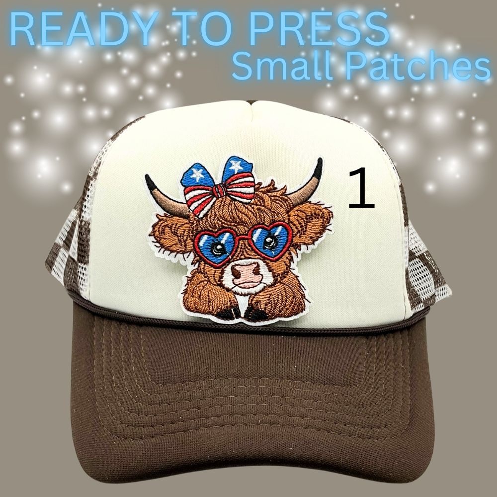 Ready to Press Trendy Patch Transfers | Iron-On Hat Patches | Cute Western, Smiley, Sun & Lifestyle Designs | DIY Cap Decor