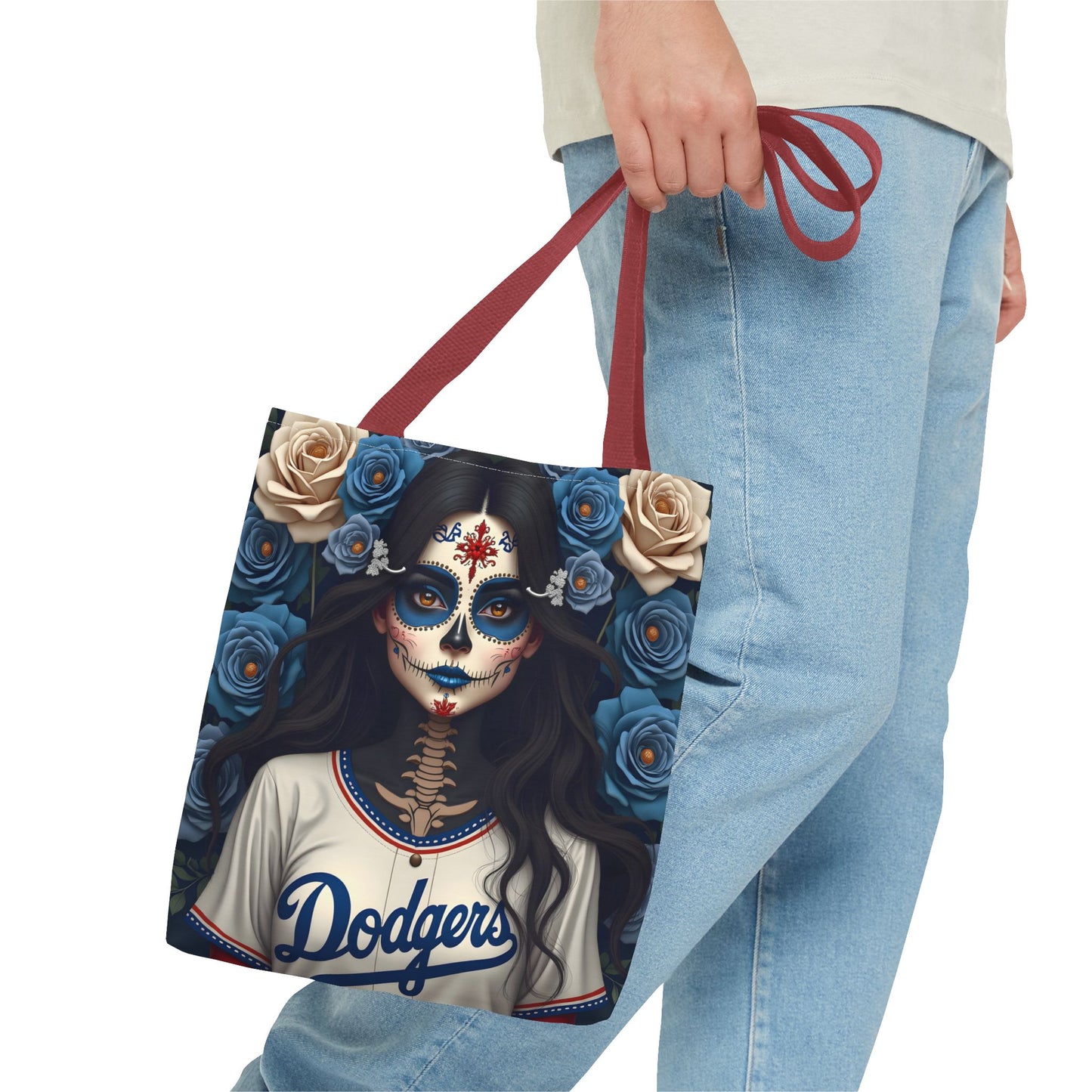 Sugar Skull Floral Tote Bag, Day of the Dead, Boho Style, Eco-Friendly Shopping, Casual Weekend Bag