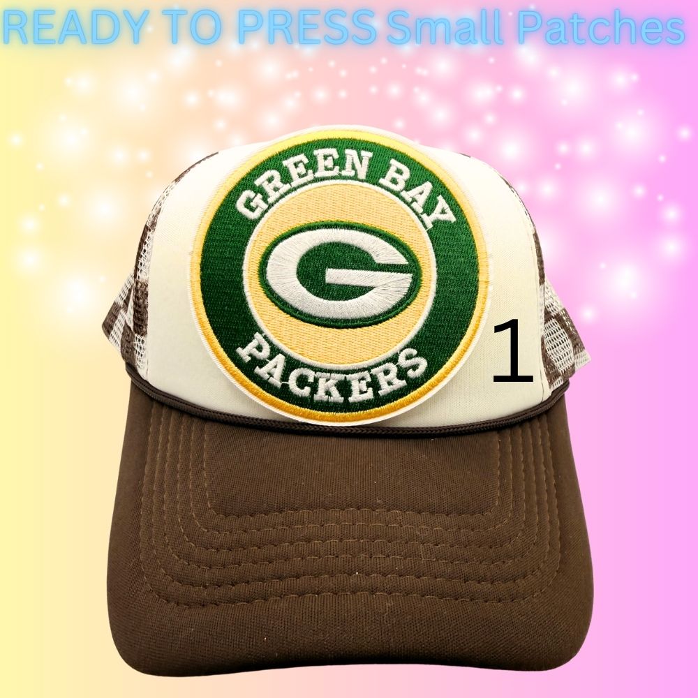 Football Inspired Embroidered Patches | Game Day Circle Patches | Sports Fan Hat Bar Patches | Heat Press Iron-On Patches