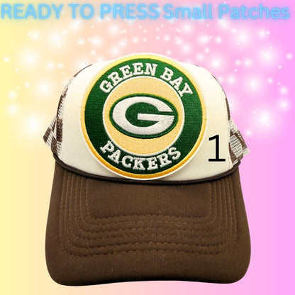 Football Inspired Embroidered Patches | Game Day Circle Patches | Sports Fan Hat Bar Patches | Heat Press Iron-On Patches