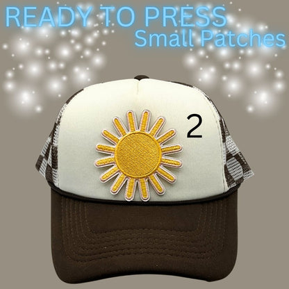 Ready to Press Trendy Patch Transfers | Iron-On Hat Patches | Cute Western, Smiley, Sun & Lifestyle Designs | DIY Cap Decor