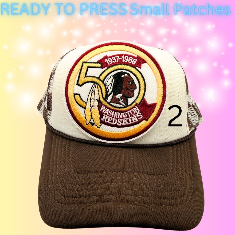 Football Inspired Embroidered Patches | Game Day Circle Patches | Sports Fan Hat Bar Patches | Heat Press Iron-On Patches