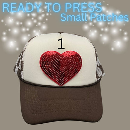 Ready to Press Sequin Patch Collection – Heart & Star Iron-On Appliqués for Hats, Jackets, Bags & DIY Crafts