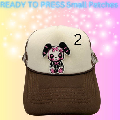 Trendy Small Embroidered Patch Collection | Cute, Gothic & Retro Iron-On Patches | Hat Bar Ready Press Patches | Mix & Match Designs