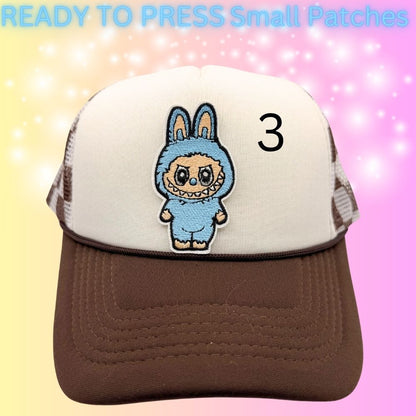 Cute Character Embroidered Patches | Kawaii Style Iron-On Patches | Hat Bar Ready | Trendy Small Heat Transfer Patches
