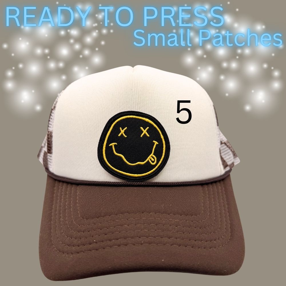 Ready to Press Trendy Patch Transfers | Iron-On Hat Patches | Cute Western, Smiley, Sun & Lifestyle Designs | DIY Cap Decor