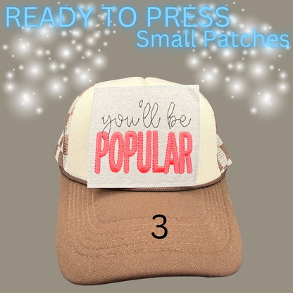 Ready to Press Embroidered Hat Patches | Trendy Iron-On Patch Collection | Small Hat Patch Designs