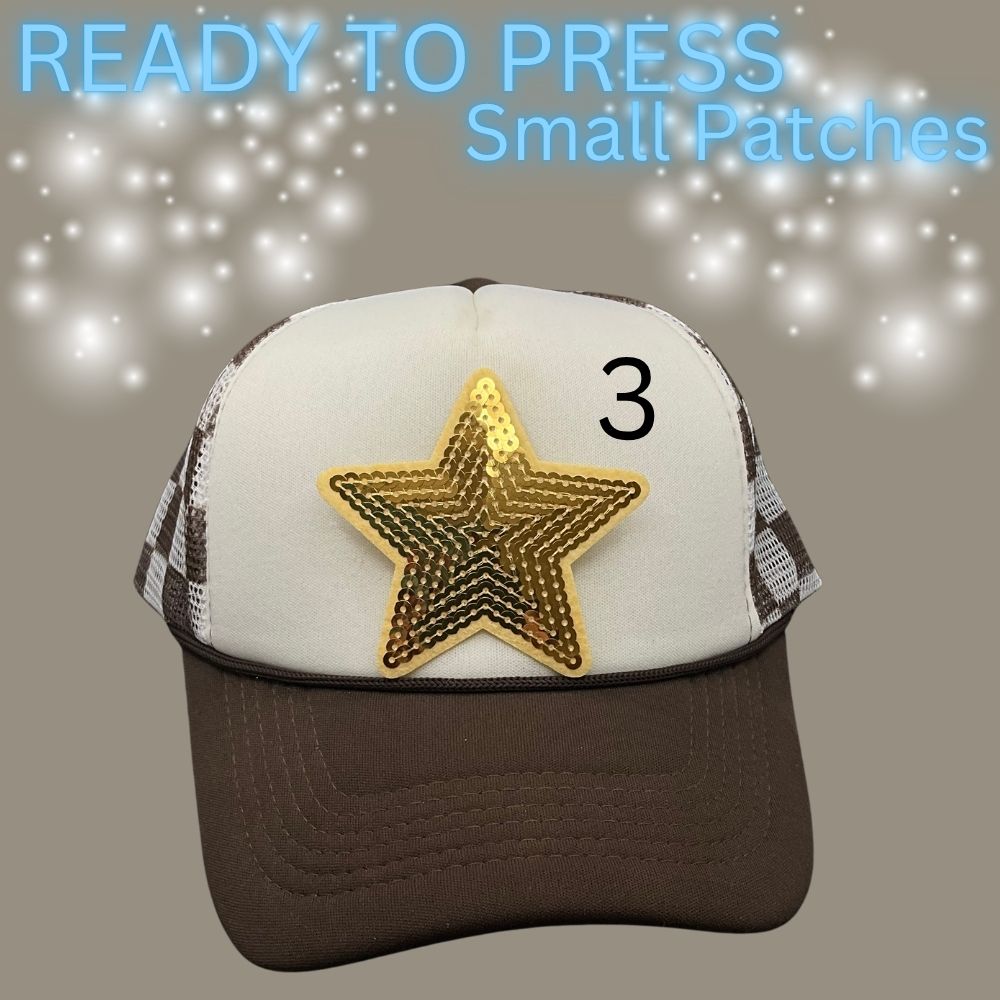 Ready to Press Sequin Patch Collection – Heart & Star Iron-On Appliqués for Hats, Jackets, Bags & DIY Crafts