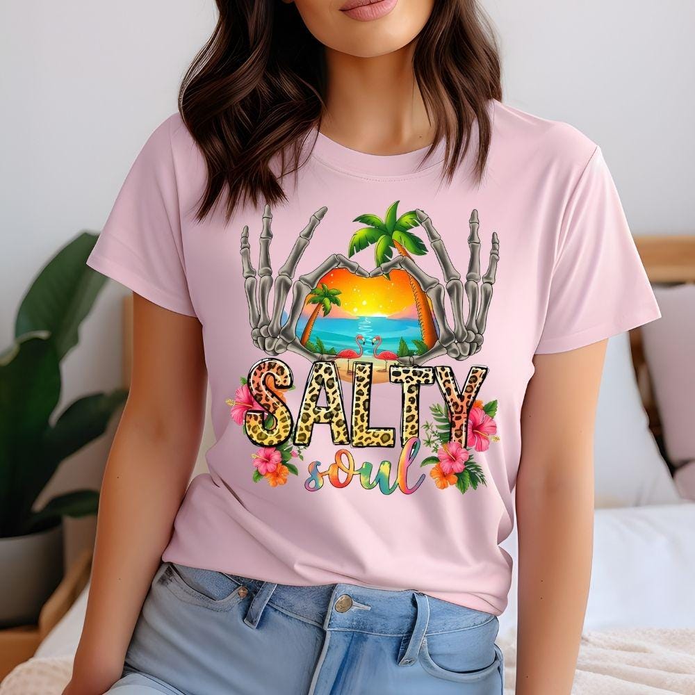 Summer Salty Soul DTF Transfer – Bright Beach Vibe Ready to Press Heat Press Design