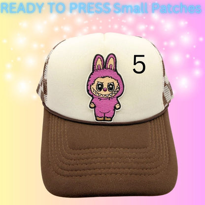 Cute Character Embroidered Patches | Kawaii Style Iron-On Patches | Hat Bar Ready | Trendy Small Heat Transfer Patches