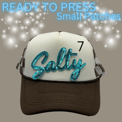 Ready to Press Hat Patches | Small Embroidered Appliqué Transfers | Trucker Hat Accessories | DIY Heat Press Patches | Summer, Western & Patriotic Designs