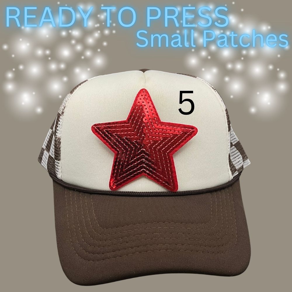 Ready to Press Sequin Patch Collection – Heart & Star Iron-On Appliqués for Hats, Jackets, Bags & DIY Crafts