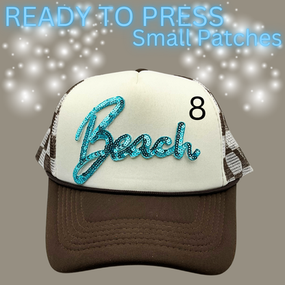 Ready to Press Hat Patches | Small Embroidered Appliqué Transfers | Trucker Hat Accessories | DIY Heat Press Patches | Summer, Western & Patriotic Designs