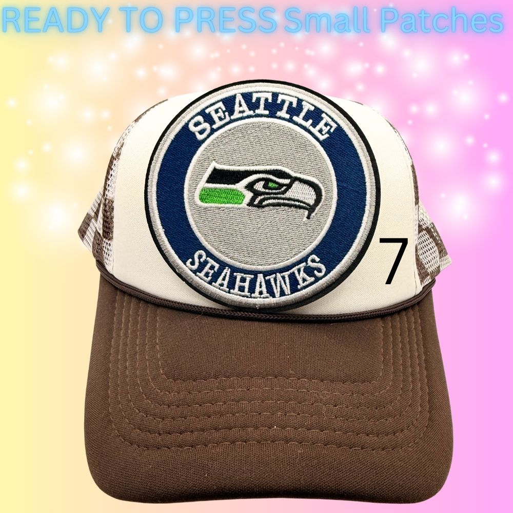 Football Inspired Embroidered Patches | Game Day Circle Patches | Sports Fan Hat Bar Patches | Heat Press Iron-On Patches