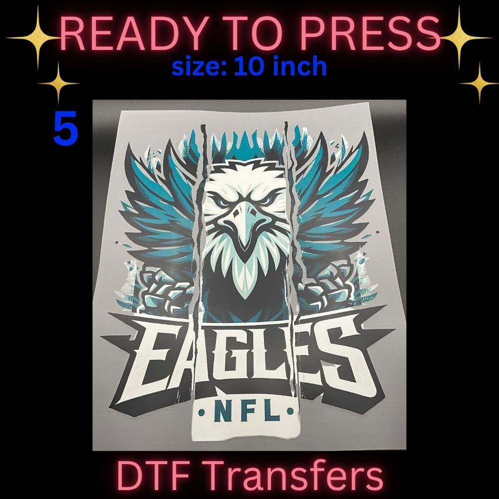Football Inspired Ready-To-Press DTF Transfers | Game Day Sports Heat Transfers | 10 Inch Shirt Designs