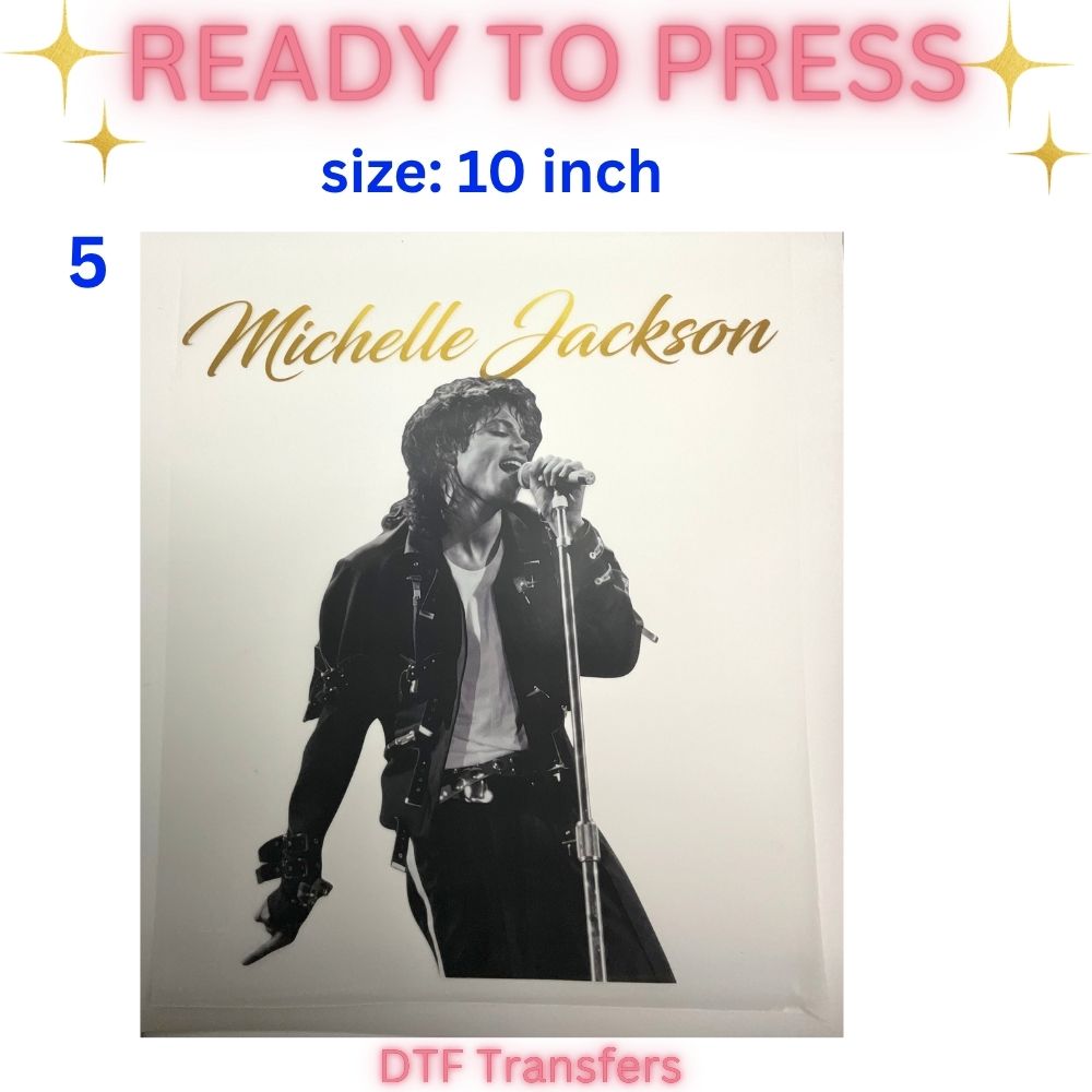 King of Pop Inspired DTF Transfer | Music Legend Tribute Heat Transfer | Ready to Press | 10 Inch Transfer | Dance Icon Design