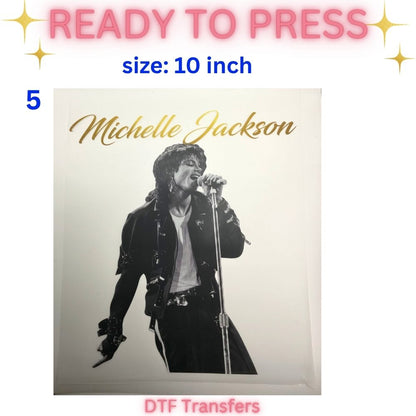 King of Pop Inspired DTF Transfer | Music Legend Tribute Heat Transfer | Ready to Press | 10 Inch Transfer | Dance Icon Design