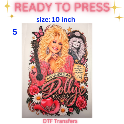 Ready-to-Press DTF Transfers | Western, Funny & Dolly Designs | 10-Inch