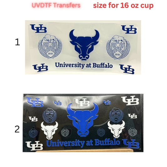 Blue Buffalo Inspired UV DTF Cup Wrap Transfers | College Spirit 16 oz Glass Can Decals | Western Bull Cup Wraps