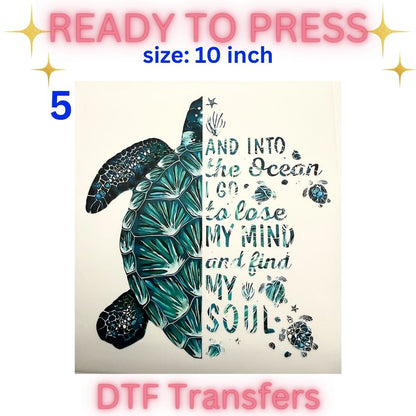 Cute Coastal & Summer Ready-To-Press DTF Transfers | Bookish, Beach & Inspirational Heat Transfers | 10 Inch Designs