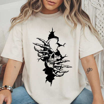 Skull in the Wall DTF Transfer – Ready to Press Heat Transfer for Shirts, Hoodies & Totes