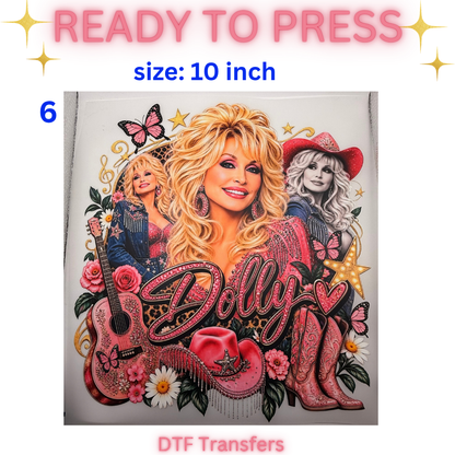 Ready-to-Press DTF Transfers | Western, Funny & Dolly Designs | 10-Inch