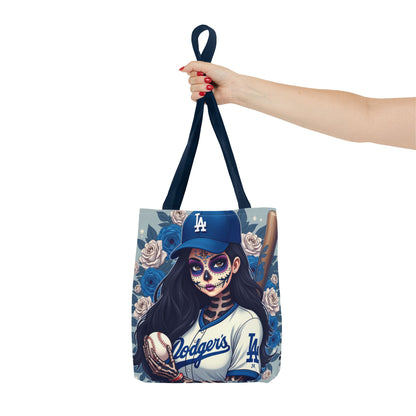 Sugar Skull Baseball Tote Bag, Unique Tote for Sports Fans, Day of the Dead Inspired, Stylish Shopping Bag, Gift for Her