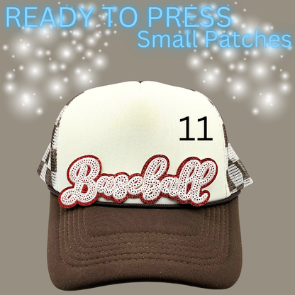 Ready to Press Hat Patches | Small Embroidered Appliqué Transfers | Trucker Hat Accessories | DIY Heat Press Patches | Summer, Western & Patriotic Designs