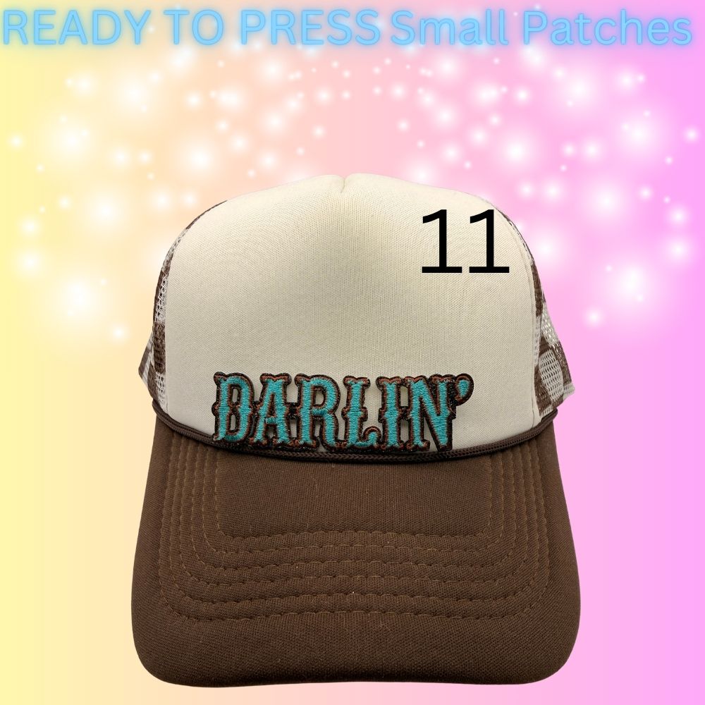 Trendy Small Embroidered Patches | Western, Girly & Aesthetic Iron-On Patches | Hat Bar Ready Designs | Cute Heat Transfer Patches
