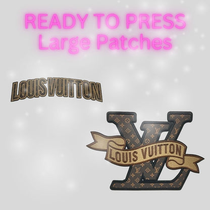 Designer-Inspired Luxury Letter Patch | Large Heat Transfer Patch | Fashion Monogram Style Iron-On Patch for Sweatshirts & Bags