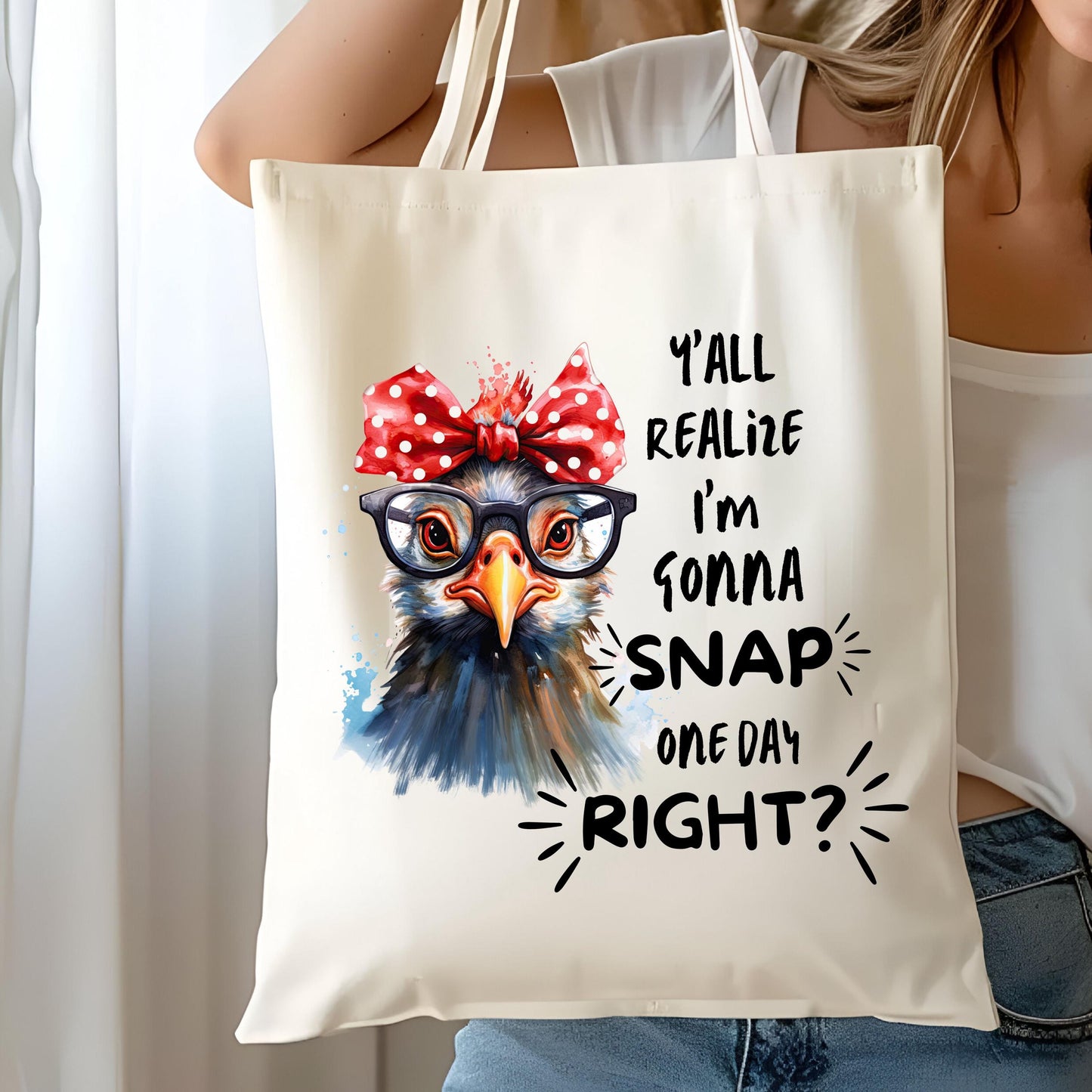 Crazy Chicken PNG – Funny Sarcastic Bird Humor Sublimation Design (Digital Download)