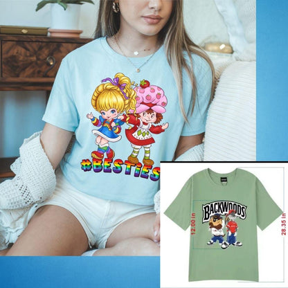 Besties Rainbow & Strawberry DTF Transfers – Ready to Press Heat Press Designs