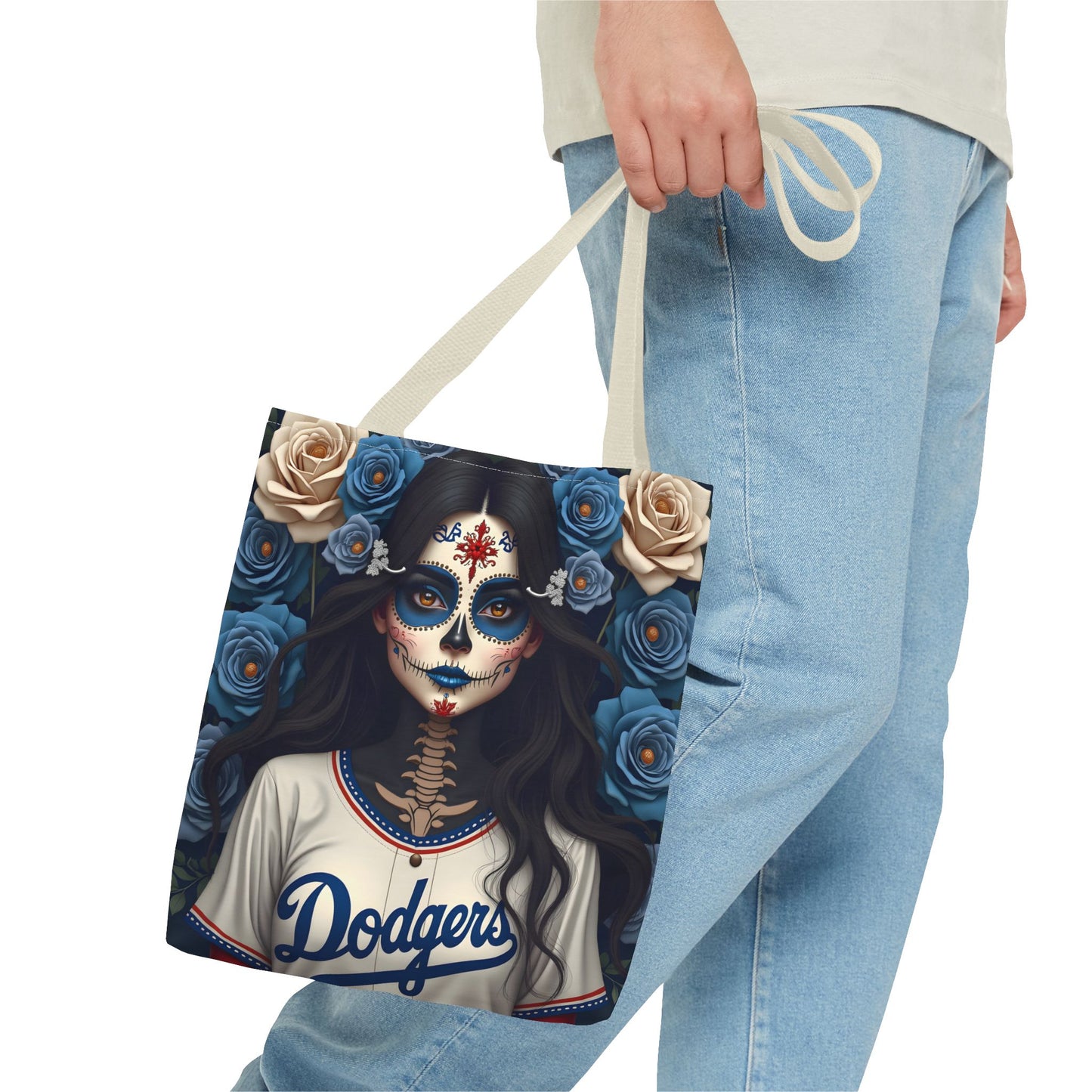 Sugar Skull Floral Tote Bag, Day of the Dead, Boho Style, Eco-Friendly Shopping, Casual Weekend Bag